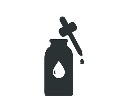 Liquid  oil bottle icon. Oil drop icon.  Essential oil vector. skincare oil drops vector illustration.  essential skin care  icon. 