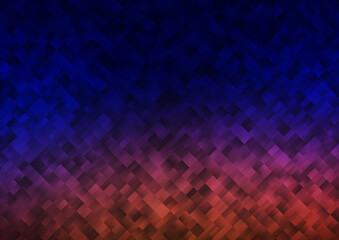 Dark Blue, Red vector backdrop with rectangles, squares.