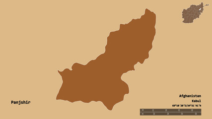 Panjshir, province of Afghanistan, zoomed. Pattern