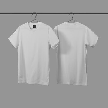 Front side & back side T-Shirt mockup template with clothes hanger