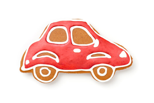 Lebkuchen Auto mit Zuckerguss Dekoration für Weihnachten