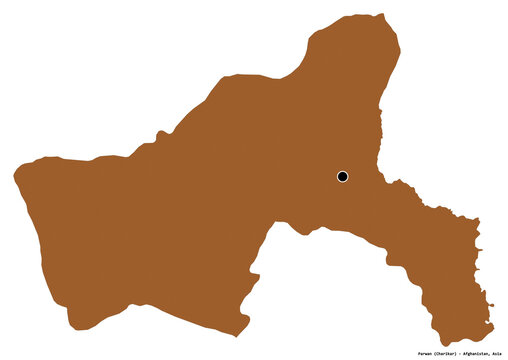 Parwan, province of Afghanistan, on white. Pattern