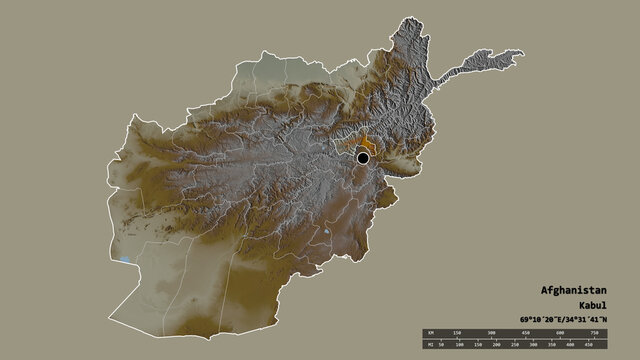 Location of Parwan, province of Afghanistan,. Relief