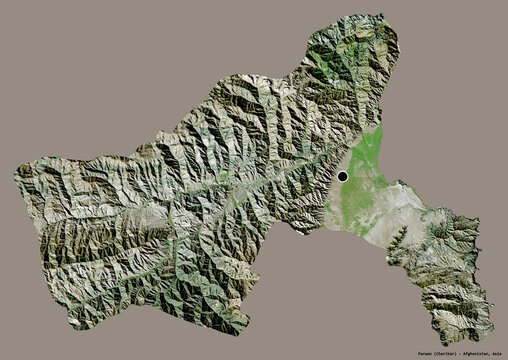 Parwan, province of Afghanistan, on solid. Satellite