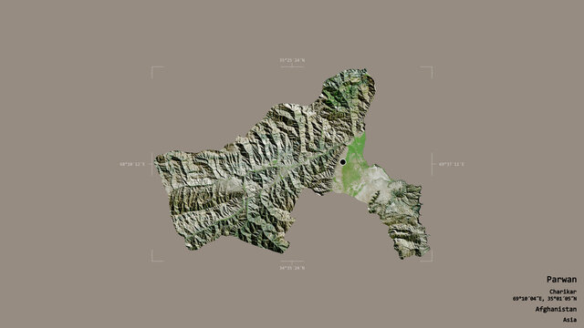 Parwan - Afghanistan. Bounding box. Satellite