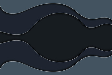 Abstract curved wave template for your design. Vector illustration with curves lines. Wavy paper cut background.