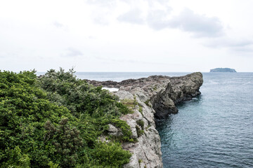 The beautiful seascape hill and rock.