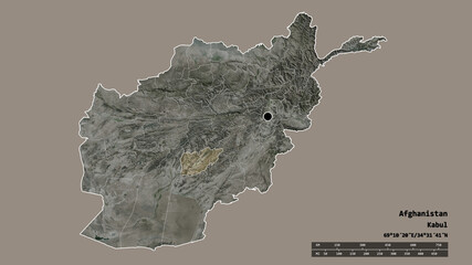 Location of Urozgan, province of Afghanistan,. Satellite © Yarr65