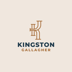 Creative Professional Trendy Monogram K Logo Design Template, Initial Based Alphabet Icon Logo