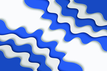 Abstract curved wave template for your design. Vector illustration with curves lines. Wavy paper cut background.