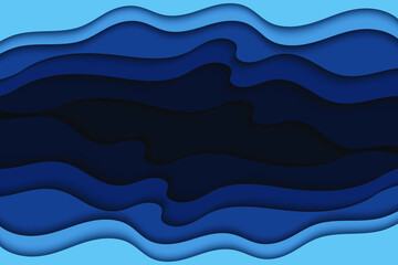 Abstract curved wave template for your design. Vector illustration with curves lines. Wavy paper cut background.