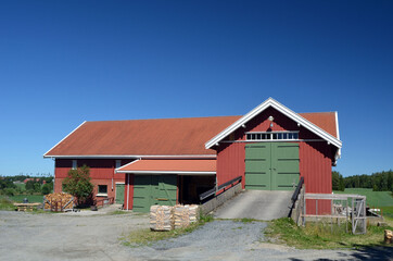 Obraz premium A typical Norwegian farm.Traditional buildings.