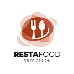 Restaurant food logo silhouette spoon and fork