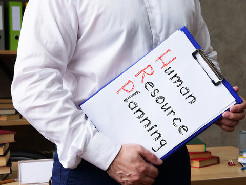Human Resource Planning HRP is shown on the conceptual business photo