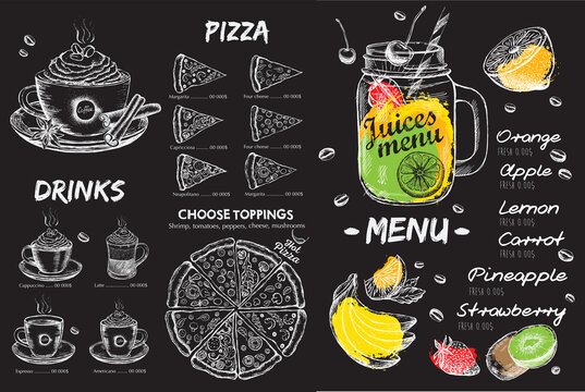 Restaurant brochure, menu, template design. Food flyer.