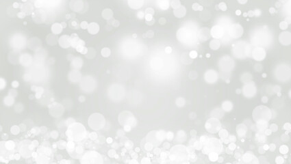 Plakat Abstract snowfall, White bokeh, defocus glitter, blur on grey background. illustration.
