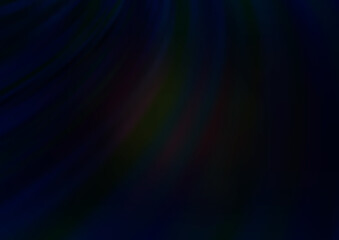 Dark Black vector background with bent lines.