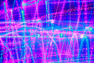 Glowing neon lines. Blue red pink and violet colorful lighting