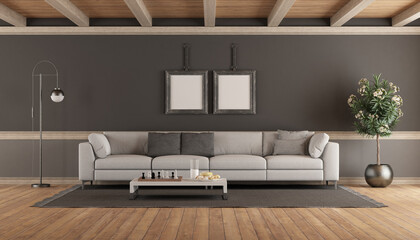 Fototapeta na wymiar Living room with white sofa