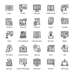 Elearning Line Vector Icons 