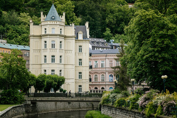 Fototapeta na wymiar A view of the city Karlovy Vary, Czech Republic – June 06, 2020