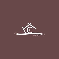 Simple home logo. House logo. Simple abstract home or monument or apartment logo design for business.