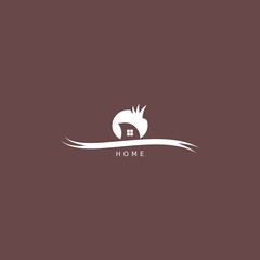 Cup of coffee. Coffee shop logo. Simple natural home logo design, cafe or restaurant logo, coffee and tea shop for business.
