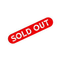 Red sold out stamp icon design. isolated on white background
