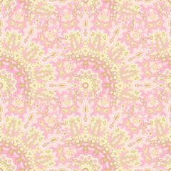 Peacock floral seamless ornament. African folk vector graphic design. Weave damask fractal flower seamless pattern. Scarf fashion print.