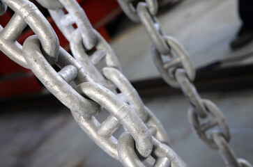 Chains at the shipyard. Shipbuilding industry