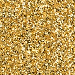 Elegant bright golden glitter, sparkle confetti texture. Christmas abstract background. Ideal seamless pattern.