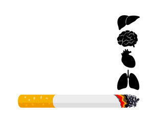 Smoking is harmful to human organs. Resulting in organ damage and premature. Illustration.