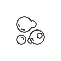 Soap bubbles line icon. linear style sign for mobile concept and web design. Water bubble outline vector icon. Symbol, logo illustration. Vector graphics