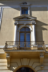detail of the facade of the old castle 