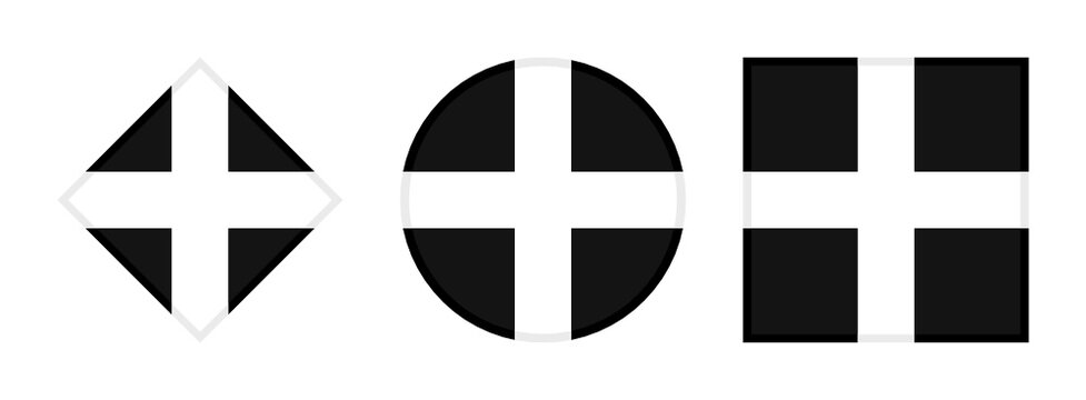 cornwall flag icon set. isolated on white background
