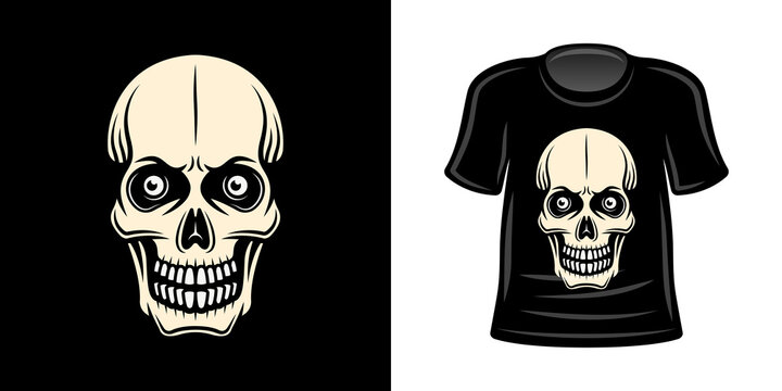 T-shirt print with skull vector apparel design