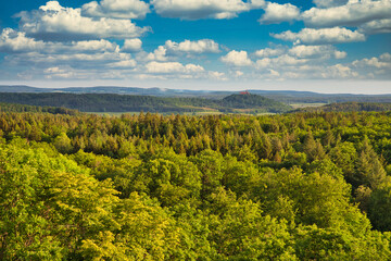 Panorama Blick auf die Heldburg in Thüringen