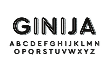 Alphabet modern typeface typography. Vector Illustration.