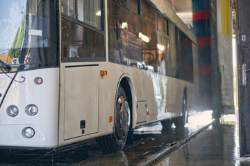 Focused photo on big wheels of autobus © Viacheslav Yakobchuk
