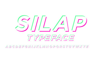 Vibrant Typeface design modern. vector illustration.