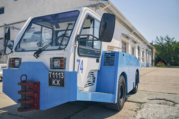New motor vehicle standing on the foreground