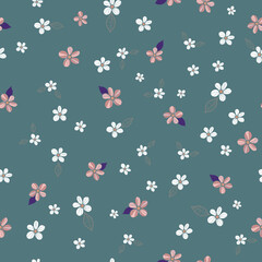 Scattered ditsy floral seamless pattern background