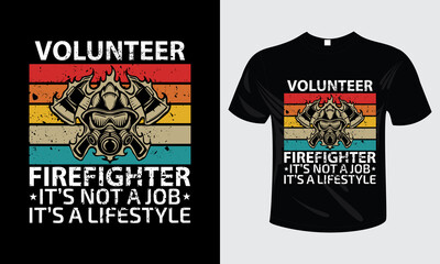 Firefighter print-ready vector t-shirt design. vector illustration. Pair of combat boots, firefighter helmet, and vintage t-shirt design vector. Memorial day t-shirt 