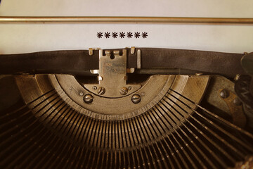 Seven Stars is typed by an old typewriter on a sheet of paper.