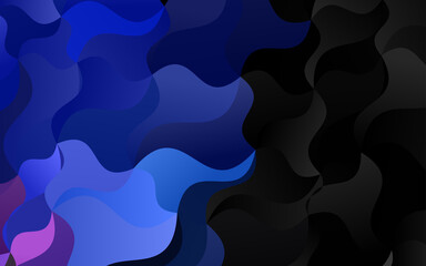 Dark BLUE vector background with lava shapes.