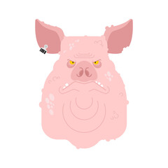Pig boss. Big fat nasty pig. vector illustration