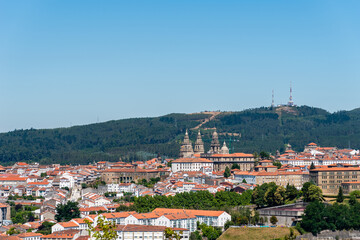 Fototapeta premium Panoramic view of Santiago de Compostela in Galiza, Spain.