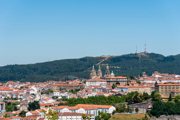 Fototapeta na wymiar Panoramic view of Santiago de Compostela in Galiza, Spain.
