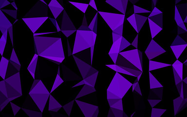 Dark Purple vector shining triangular background.