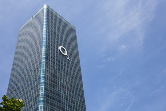 Munich, Bavaria / Germany - May 19, 2018: Headquarters of O2 in Munich, Germany - O2 is a brand of Telefónica Deutschland Holding AG